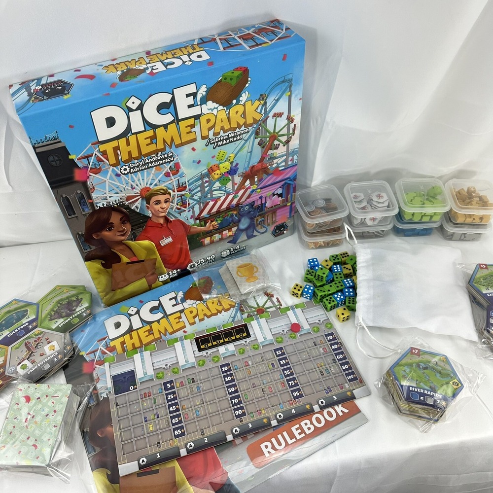 Dice Theme Park Board Game Complete Alley Cat Games 1-4 Players Strategy 2022 - Picture 2 of 7